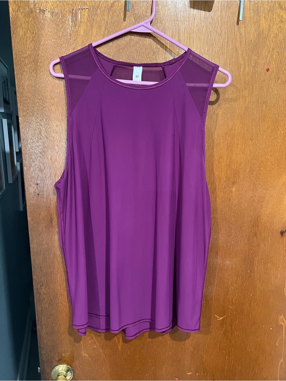 lululemon athletica Deep Plum Mesh Yoke Muscle Tee